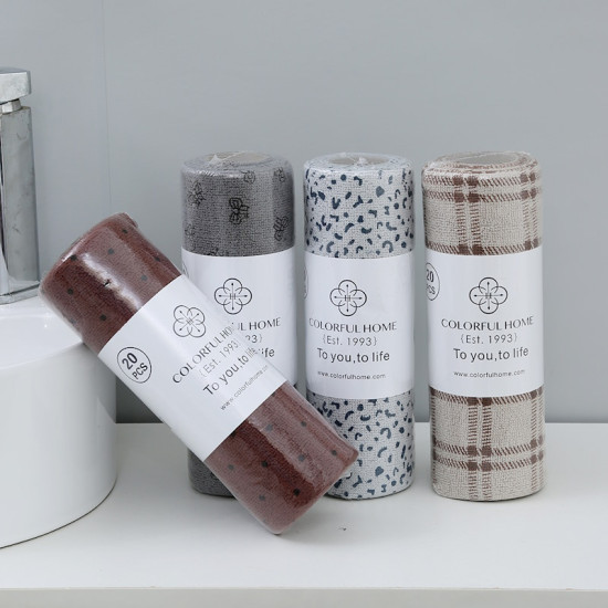 Салфетка из микрофибры многоразовая 25х25 см Colorful в рулоне арт. 507-60