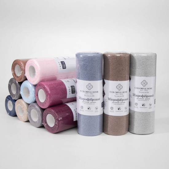 Салфетка из микрофибры многоразовая 25х25 см Colorful в рулоне арт. 515-15