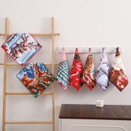 Серветка із мікрофібри з новорічним малюнком 30х30 см Colorful арт. 523-45