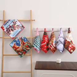Серветка із мікрофібри з новорічним малюнком 30х30 см Colorful арт. 523-45
