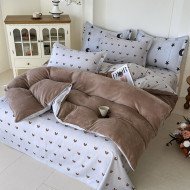Постельное бельё евро 4 Сезона из велюра и фланели 200х230 Colorful 04-96/07