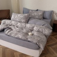 Постельное бельё полуторное под варёный хлопок Colorful 150х210 см с простынёй на резинке 04-100/10