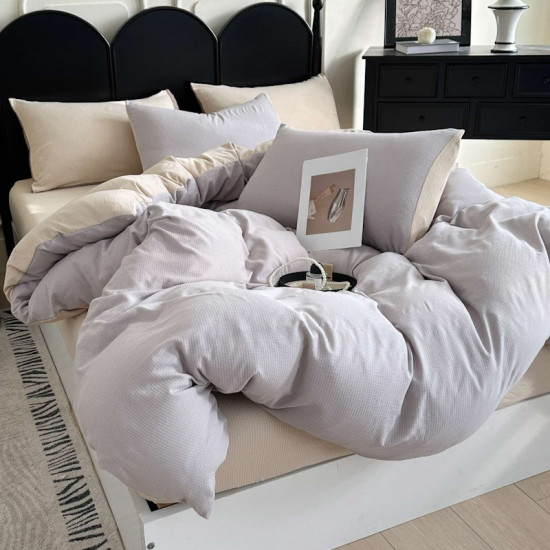 Постельное бельё двуспальное из муслина Colorful с простынёй на резинке 180х220 см арт. 04-144/07