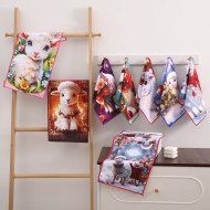 Полотенце кухонное из микрофибры с новогодним рисунком 25х50 см Colorful арт. 523-46