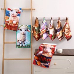 Полотенце кухонное из микрофибры с новогодним рисунком 25х50 см Colorful арт. 523-46