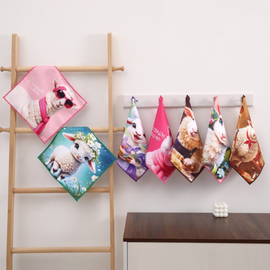 Салфетка из микрофибры с новогодним рисунком 30х30 см Colorful арт. 523-47