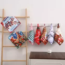 Серветка із мікрофібри з новорічним малюнком 30х30 см Colorful арт. 523-45