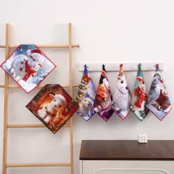 Серветка із мікрофібри з новорічним малюнком 30х30 см Colorful арт. 523-47