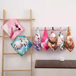 Серветка із мікрофібри з новорічним малюнком 30х30 см Colorful арт. 523-47